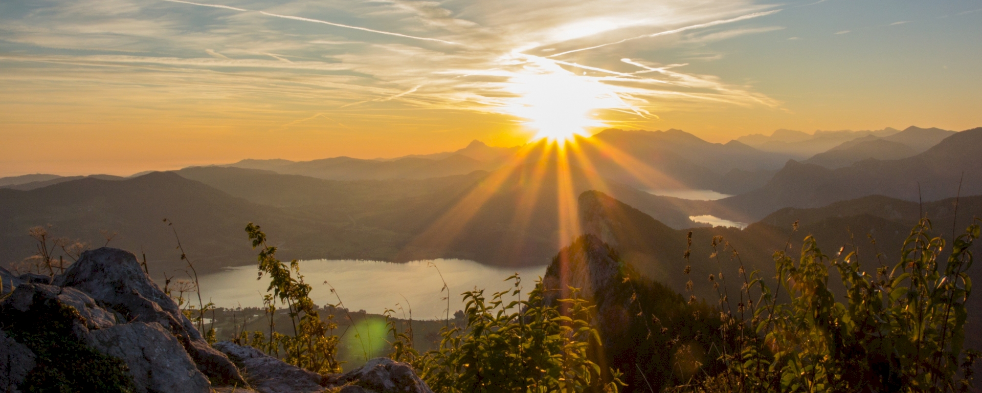 Austrian landscape with mountains and lake