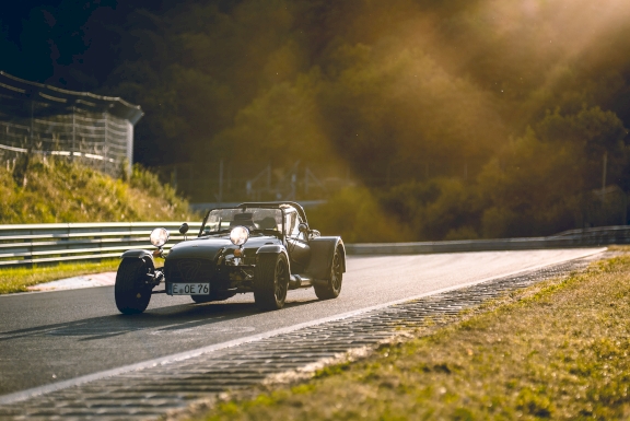 Iconic race track with an oldtimer