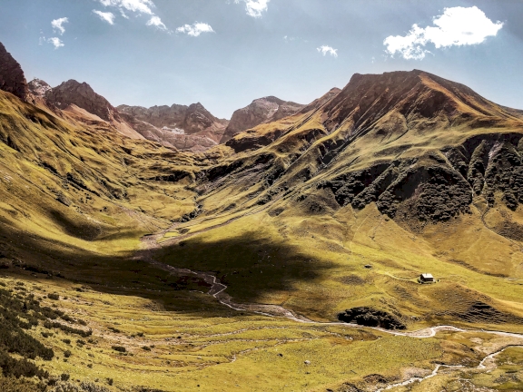 Green valley in the alps