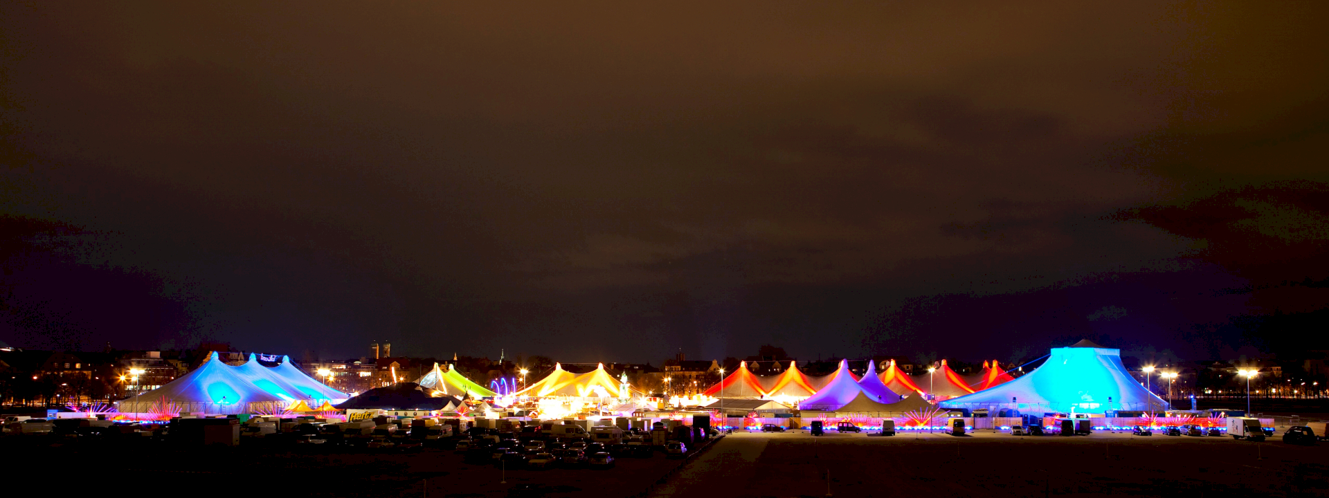 Tollwood Festival in Munich by night